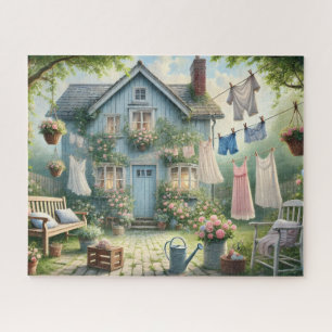 Zomer Tuinhuisje Vintage Whimsical Wasdag Legpuzzel