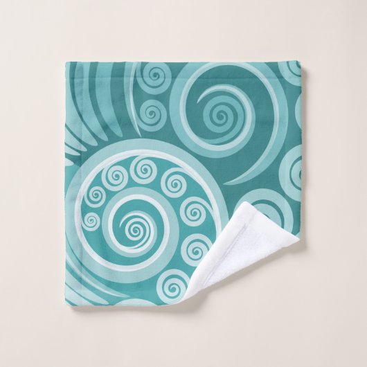 Zomer Turquoise Abstract Varen Blad Bad Handdoek (Wasdoekje)