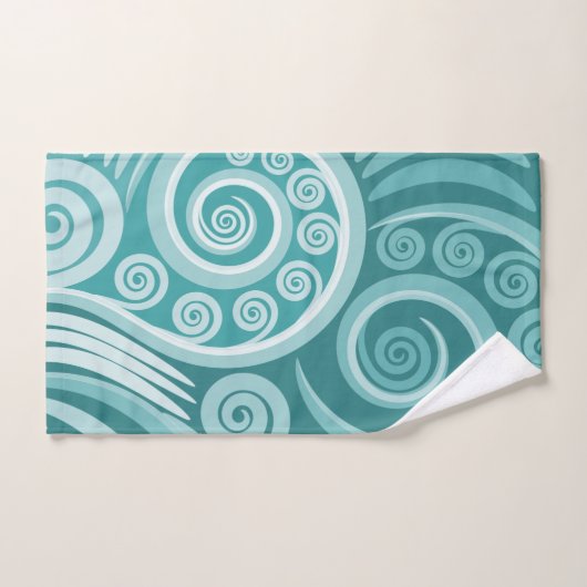 Zomer Turquoise Abstract Varen Blad Bad Handdoek (Handdoek)
