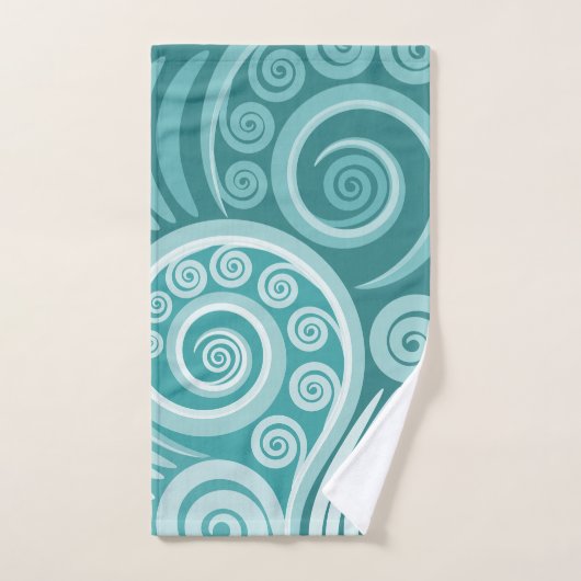 Zomer Turquoise Abstract Varens Blad Bad Handdoek (Handdoek)
