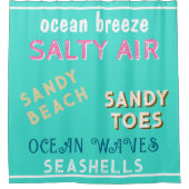 Zomer Turquoise Ocean Breeze Douchegordijn (Voorkant)