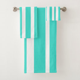 Zomer Turquoise Witte Strepen Bad Handdoek
