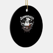 Zomer tussen BBQ Grappig Keramisch Ornament (Rechts)