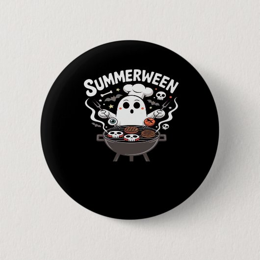 Zomer tussen BBQ Grappig Ronde Button 5,7 Cm (Voorkant)