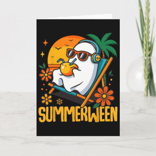 Zomer tussen Funny Ghost Halloween Summer Beach Vi Kaart