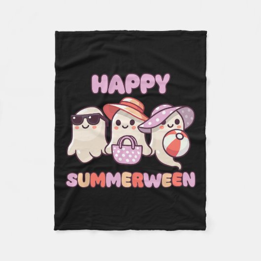 Zomer tussen Halloween Ghost Fleece Deken (Voorkant)