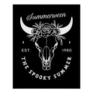 Zomer tussen spookachtig gothic zomerfeest thema z perfect poster