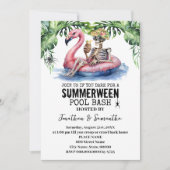 Zomer tussen Tropical Skeleton Pool Party Kaart (Voorkant)