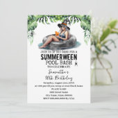Zomer tussen Tropical Witch Verjaardagsfeest Kaart (Staand voorkant)