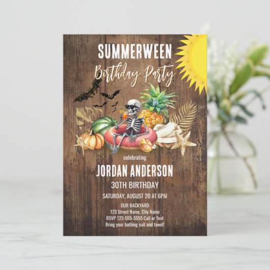 Zomer tussen verjaardagsfeest en Halloween Kaart (Staand voorkant)