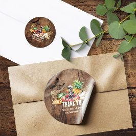 Zomer tussen verjaardagsfeest en Halloween Ronde Sticker