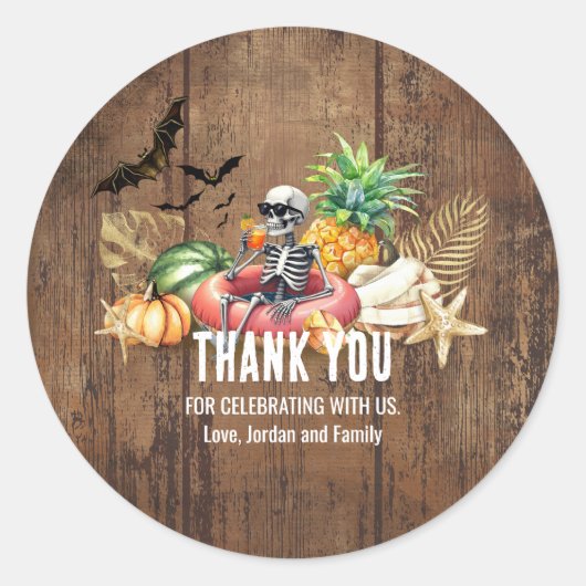 Zomer tussen verjaardagsfeest en Halloween Ronde Sticker (Voorkant)