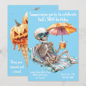 Zomer tussen verjaardagsuitnodiging kaart (Voorkant / Achterkant)