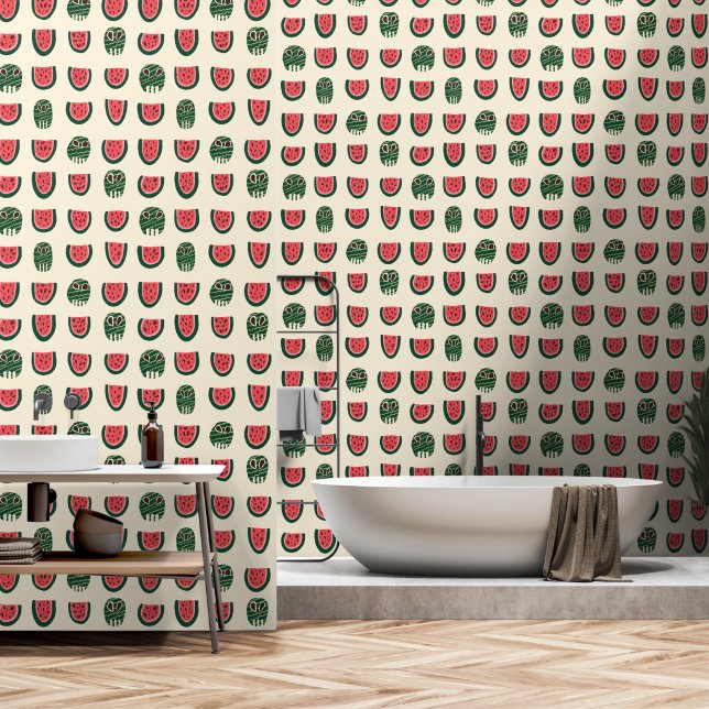 Zomer tussen watermeloen schedel behang (Badkamer)