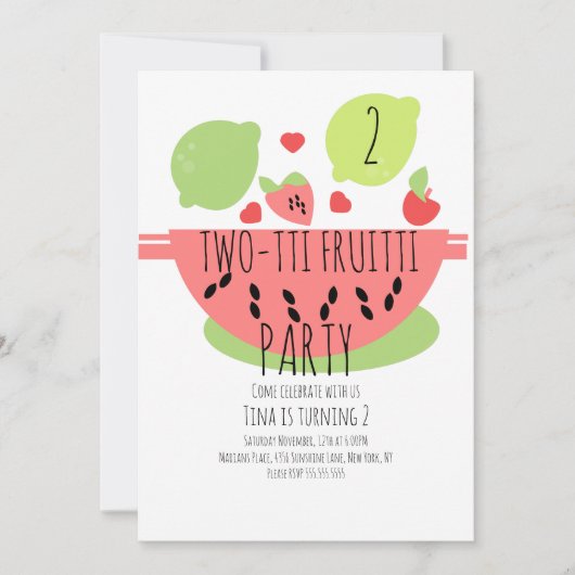 Zomer Tutti Fruitti Tropische Salade Vruchten Kaart (Voorkant)