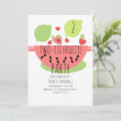 Zomer Tutti Fruitti Tropische Salade Vruchten Kaart (Staand voorkant)