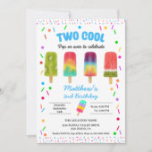 Zomer Twee Koele Popsicle 2e Verjaardagsfeestje Kaart (Voorkant)