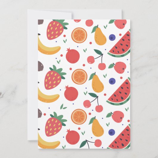 Zomer Twee Zoet Fruit 2e Verjaardag Uitnodiging (Achterkant)