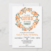 Zomer Twin Meisjes Verjaardag, Sinaasappels 3e Ver Kaart (Voorkant)