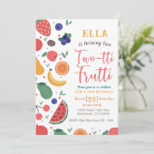 Zomer Two-tti Fruitti 2e verjaardag uitnodiging (Staand voorkant)