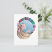 Zomer type meisje met palet briefkaart (Staand voorkant)