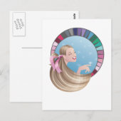 Zomer type meisje met palet briefkaart (Voorkant / Achterkant)