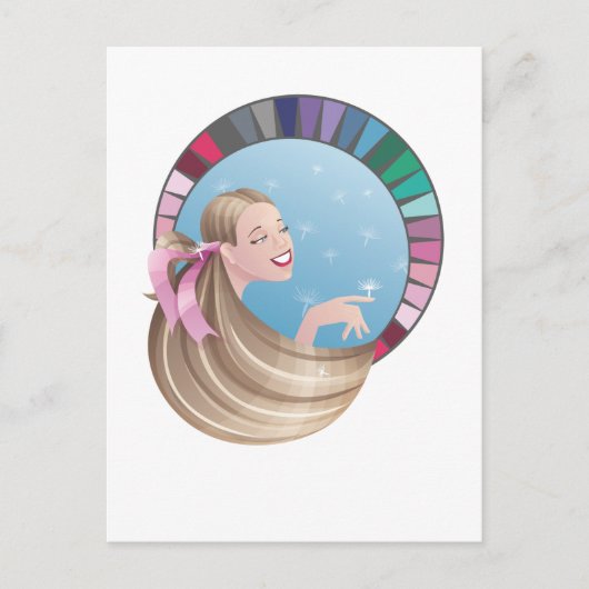 Zomer type meisje met palet briefkaart (Voorkant)