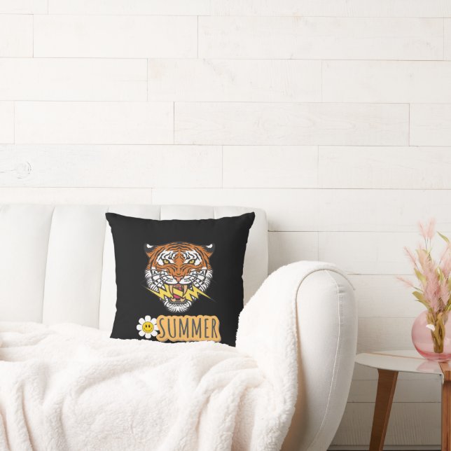 Zomer Typografie Illustratie Kussen (Bank)