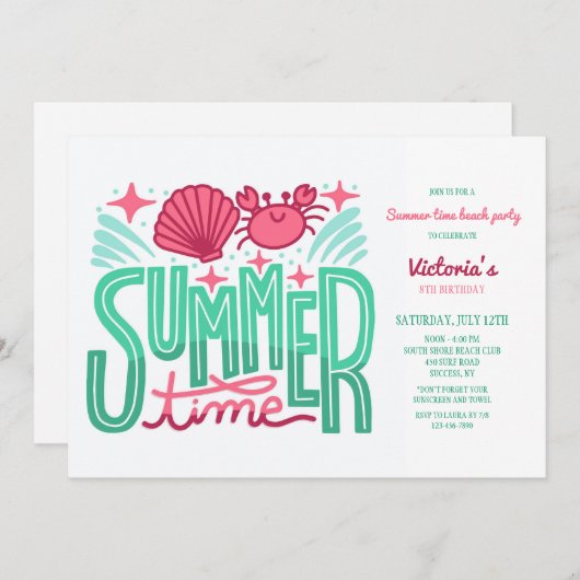 Zomer Uitnodiging Aan De Kust (Voorkant / Achterkant)