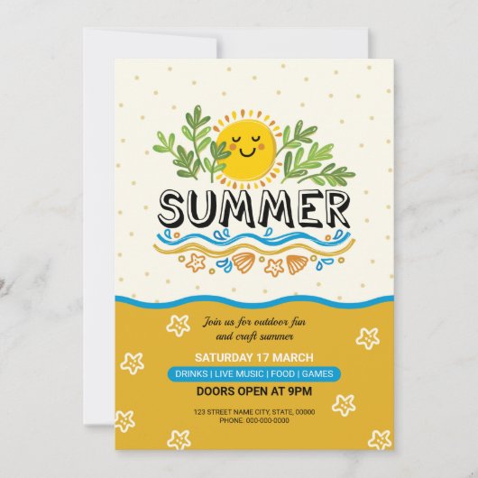 Zomer Uitnodiging Flyer (Voorkant)