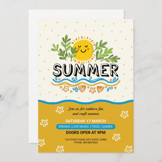 Zomer Uitnodiging Flyer (Voorkant / Achterkant)