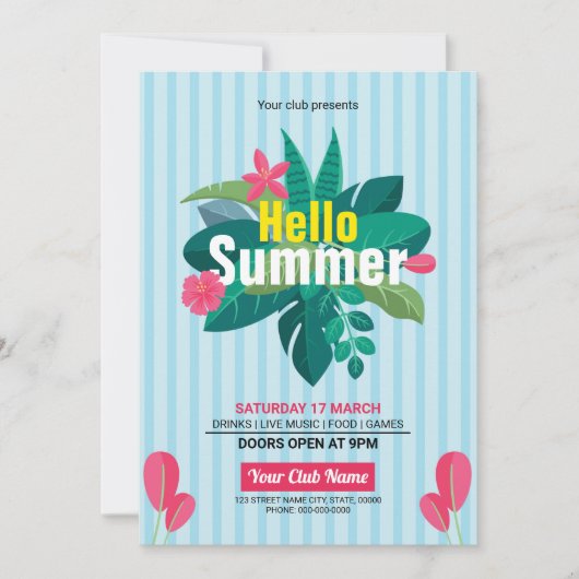 Zomer Uitnodiging Flyer (Voorkant)