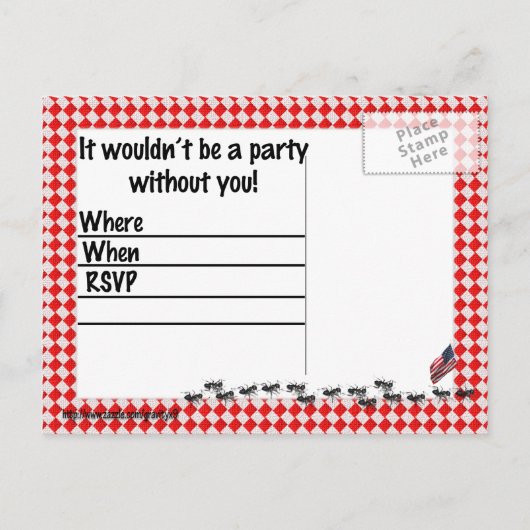 Zomer Uitnodiging voor 4 juli BBQ (Achterkant)