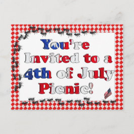 Zomer Uitnodiging voor 4 juli BBQ Briefkaart