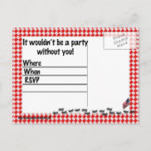 Zomer Uitnodiging voor 4 juli BBQ Briefkaart (Achterkant)