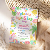 Zomer uitnodiging voor 6de verjaardag - Spetteren 