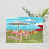 Zomer uitnodiging voor vadersdag picknick (Staand voorkant)