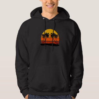 Zomer Vacation Beach Palm Trees Retro Style Tropi Hoodie