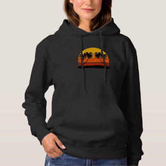Zomer Vacation Beach Palm Trees Retro Style Tropi Hoodie
