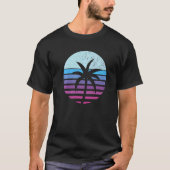 Zomer Vacation Beach Palm Trees Retro Style Tropi T-shirt (Voorkant)