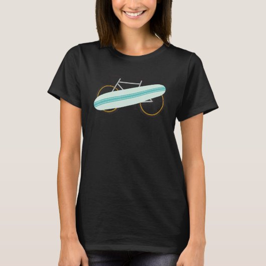 Zomer Vacation Bicycle surfplanstrand T-shirt (Voorkant)
