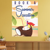 Zomer vakantie Cartoon reisposter Canvas Afdruk (Insitu (Woonkamer))
