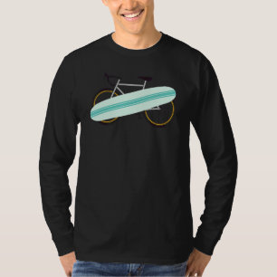 Zomer Vakantie Fiets surfplank strand Laten we gaa T-shirt