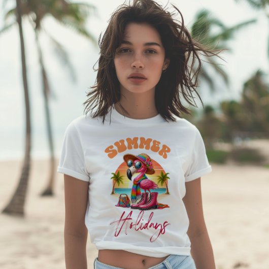 Zomer Vakantie Flamingo T-shirt