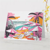 Zomer Vakantie Grote Vouw Wenskaart Kaart (Gele Bloem)