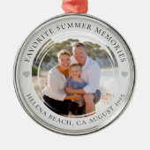 Zomer Vakantie Herinneringen Familie Foto Keepsake Metalen Ornament (Voorkant)