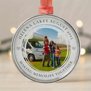 Zomer Vakantie Herinneringen Familie Foto Keepsake Metalen Ornament