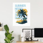 Zomer vakantie illustratie. poster (Thuiskantoor)