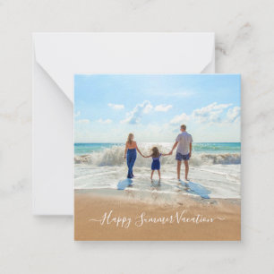 Zomer Vakantie Kaart met Eigen Foto's Notitiekaartje