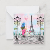 Zomer Vakantie Kaart Parijs Eiffeltoren Frankrijk Notitiekaartje (Achterkant)